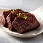 Chocolate zucchini bread loaf with chocolate chips and moist texture
