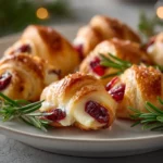Crescent Roll Cranberry Cheese Bites with raspberry jam twist, golden and glossy.