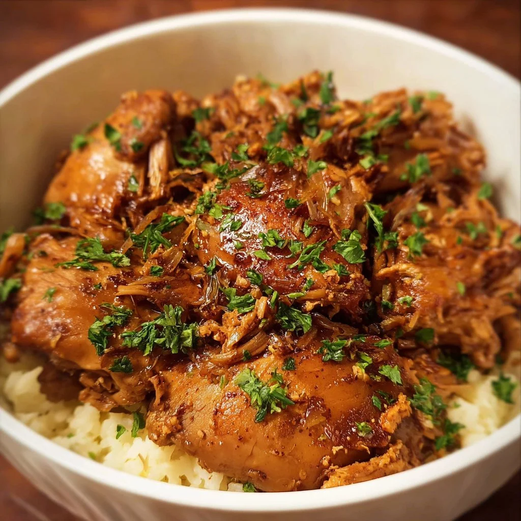 Delicious 5-ingredient Crock Pot honey garlic chicken on a plate
