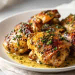 Garlic Butter Crockpot Chicken Thighs slow-cooked in rich garlic butter sauce tender, juicy, and perfect for Healthy Crockpot Meals and easy weeknight dinners.