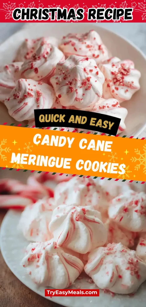 Candy Cane Meringue Cookies