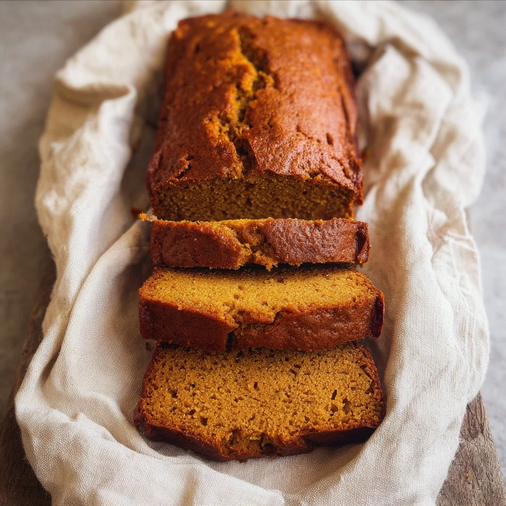 Delicious easy one-bowl pumpkin bread fresh out of the oven
