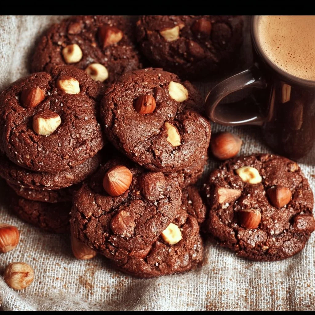 Delicious hazelnut cocoa cookies freshly baked and ready to enjoy