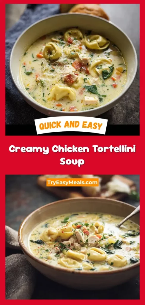 Creamy Chicken Tortellini Soup 1 Easy Creamy Chicken Tortellini Soup 1