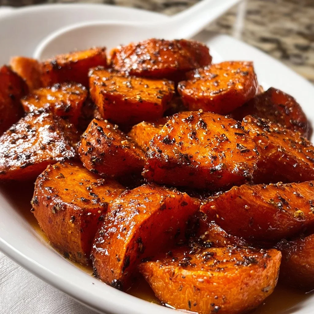 Delicious brown sugar roasted sweet potatoes with a unique twist