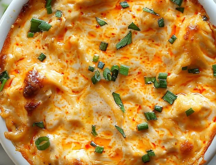 Delicious Buffalo Chicken Dip made in a Crock Pot for easy serving.