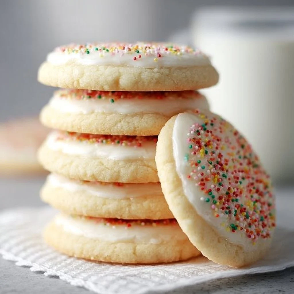 Delicious Lofthouse sugar cookies with colorful frosting on a plate