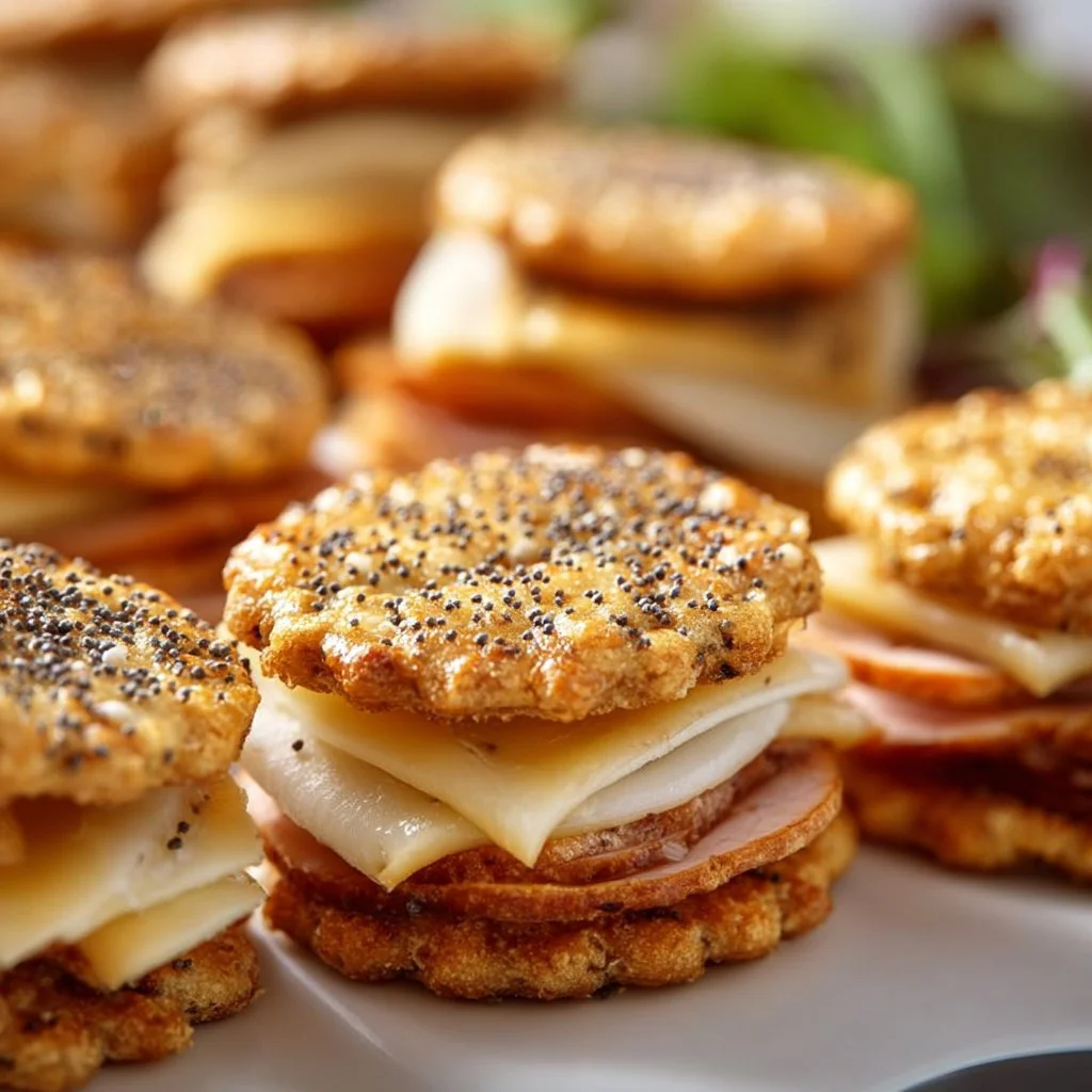Ritz Cracker Sandwiches served at a party