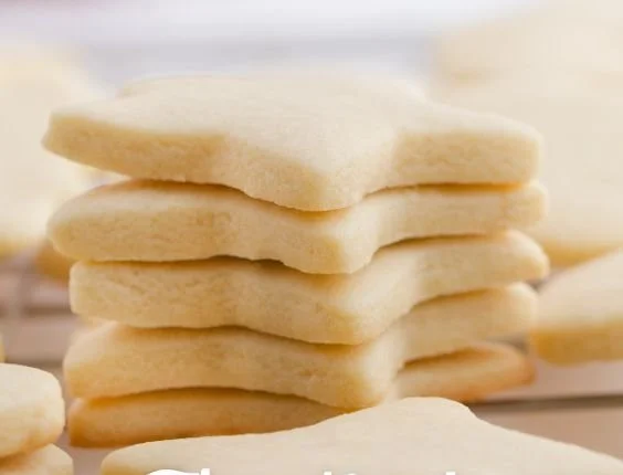 Plate of soft buttery sugar cookies ready to be enjoyed