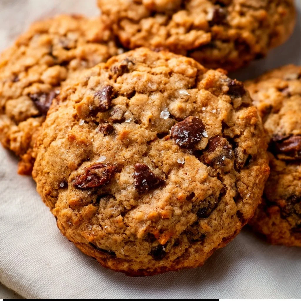 Delicious cowboy cookies with oats, chocolate chips, and nuts