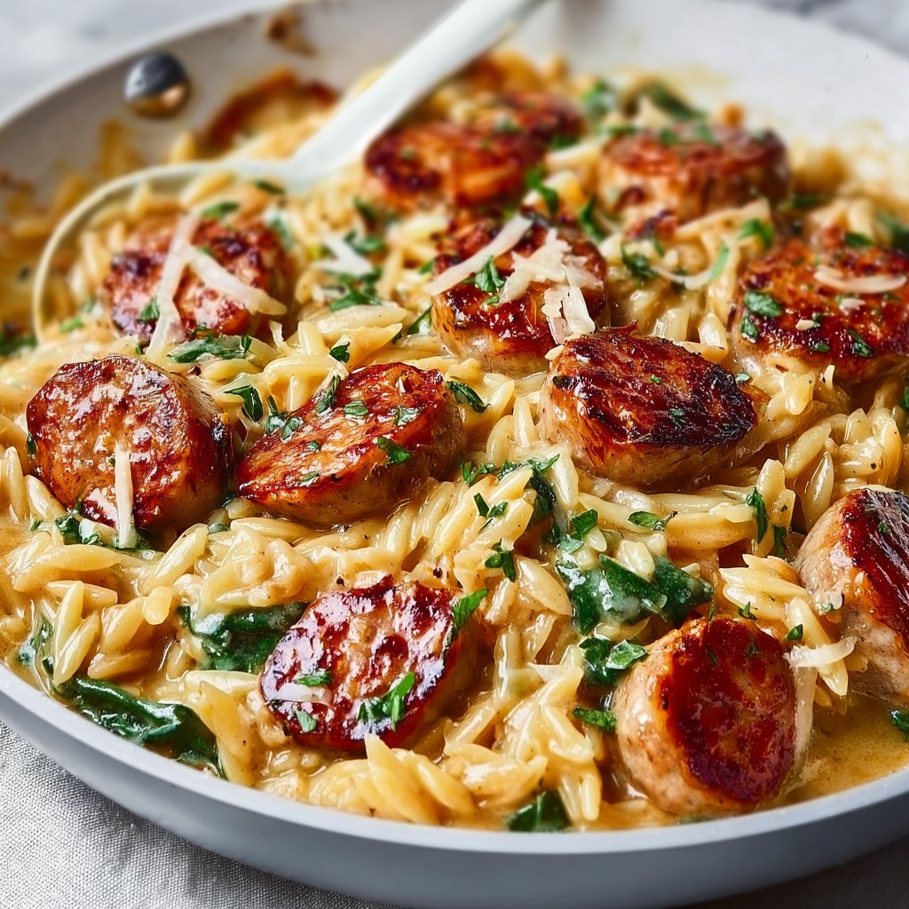 Creamy Chicken Sausage Orzo: A One-Pan Meal 1 Creamy Chicken Sausage Orzo: A One-Pan Meal
