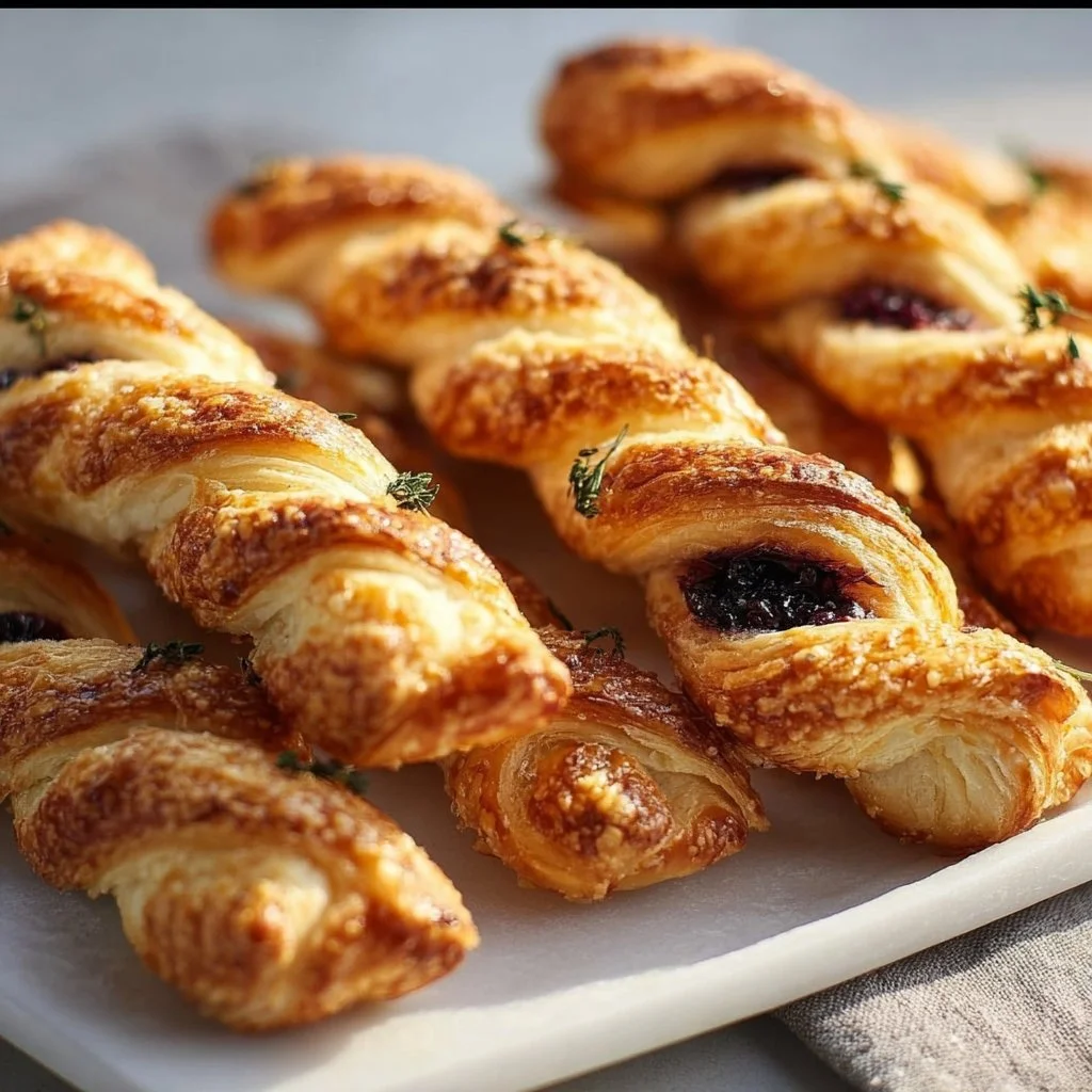 Freshly baked pastry twists filled with sweet and savory ingredients.