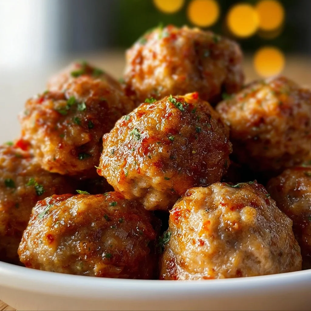 Delicious Rotel sausage balls on a plate, ideal for snacking and entertaining.