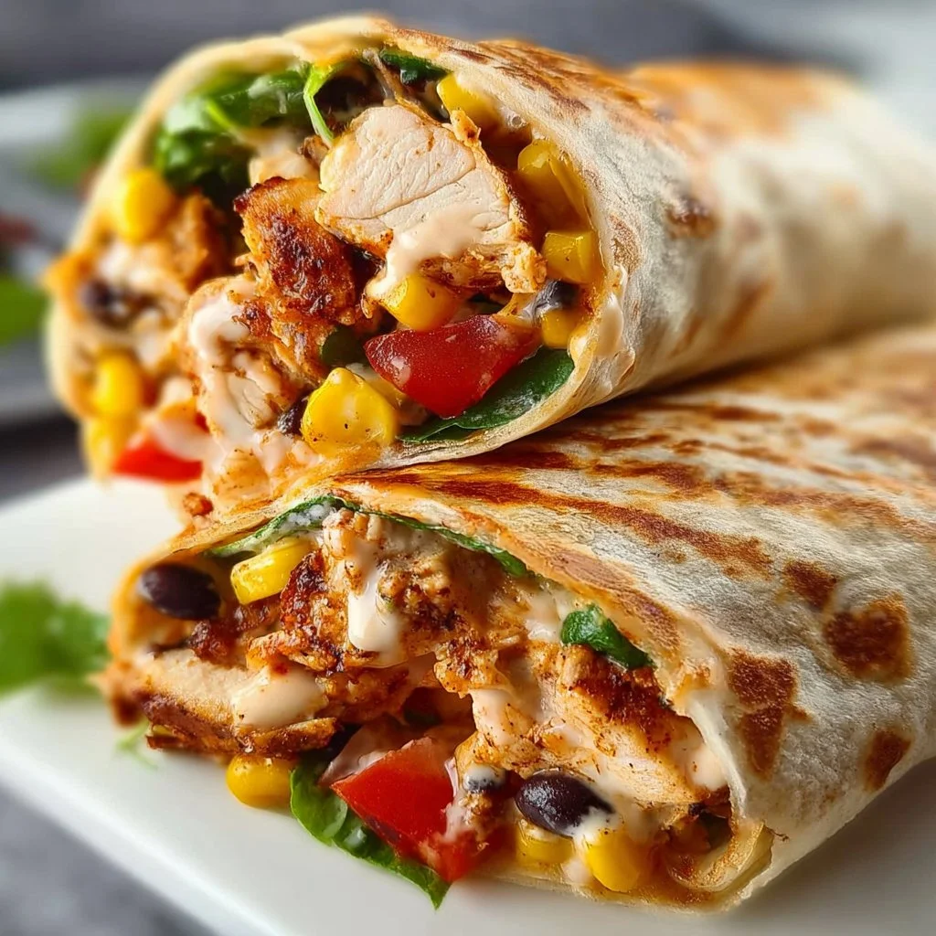 Delicious Southwest Chicken Wrap with fresh ingredients and zesty flavors