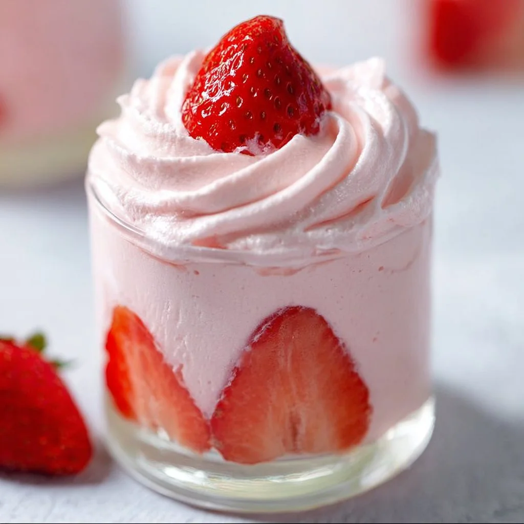Delicious homemade strawberry mousse without gelatin or whipped cream