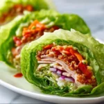 Quick and healthy 10-minute lettuce wrap sandwich recipe with fresh ingredients.