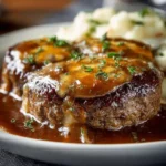 Amish Hamburger Steak Bake with juicy hamburger steak and rich gravy