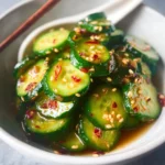 Delicious Asian cucumber salad with fresh vegetables and vibrant dressing