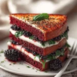 Deliciously rich Blackberry Velvet Cake with a gothic twist