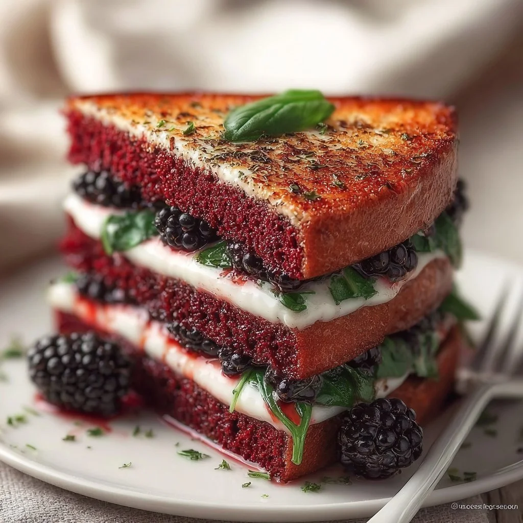 Deliciously rich Blackberry Velvet Cake with a gothic twist