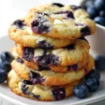 Blueberry cheesecake cookies with a creamy texture and fresh blueberries