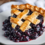 Delicious homemade blueberry pie with fresh blueberries and flaky crust