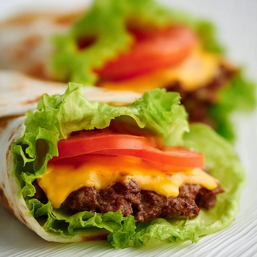 Delicious cheeseburger wraps filled with savory beef, cheese, and fresh veggies
