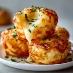 Cheesy mashed potato puff bites served on a plate