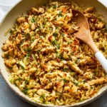 Delicious Chicken and Cabbage Skillet dish served in a pan