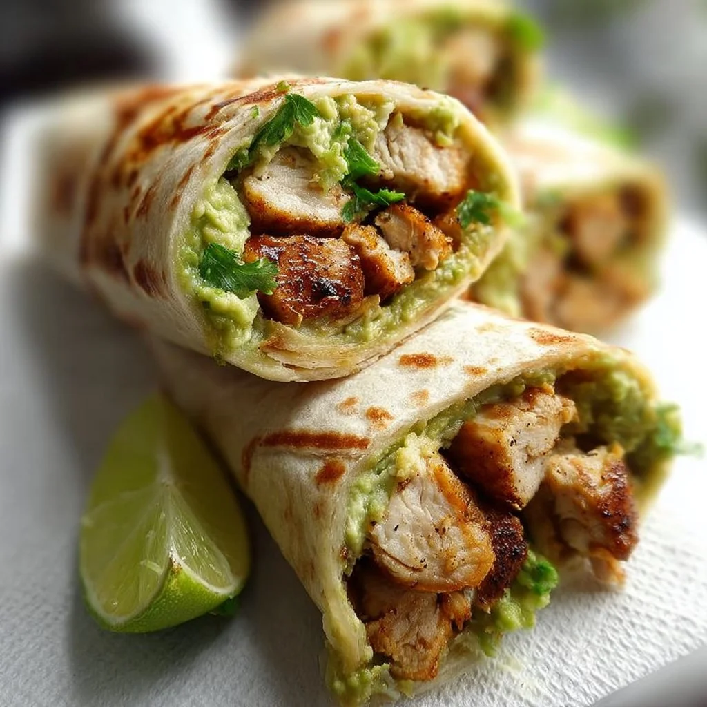 Delicious Chicken Avocado Wraps with fresh ingredients for a healthy meal