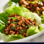 Delicious homemade chicken lettuce wraps served on a plate