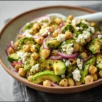 Chickpea Feta Avocado Salad with vibrant vegetables and fresh ingredients