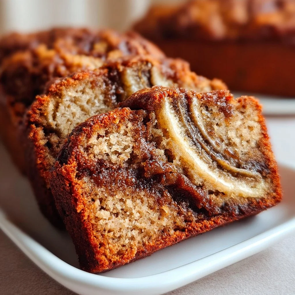 Delicious cinnamon swirl banana bread fresh out of the oven