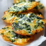 Plate of crispy spinach and feta crisps with herbs for flavor enhancement