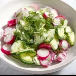 Cucumber Radish Salad with Yogurt in a bright, fresh presentation