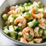 Cucumber Shrimp Salad with fresh vegetables and succulent shrimp