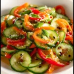 Cucumber Sweet Pepper Salad with fresh vegetables and a light dressing