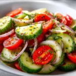 Fresh Cucumber Tomato Salad with vibrant vegetables and herbs