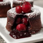 Dark chocolate cherry lava cakes with a molten center and rich flavor