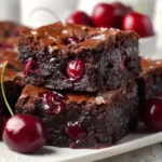 Delicious roasted cherry brownies made with fresh cherries and rich chocolate.