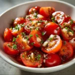Fresh Tomato Garlic Salad with vibrant tomatoes and garlic dressing