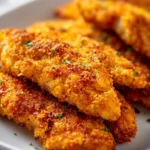 Homemade baked chicken tenders served with dipping sauce