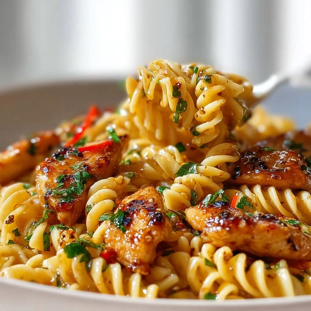 Delicious Honey Pepper Chicken Pasta with fresh ingredients and vibrant flavors.