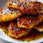 Crispy hot honey chicken cutlets drizzled with spicy honey sauce.