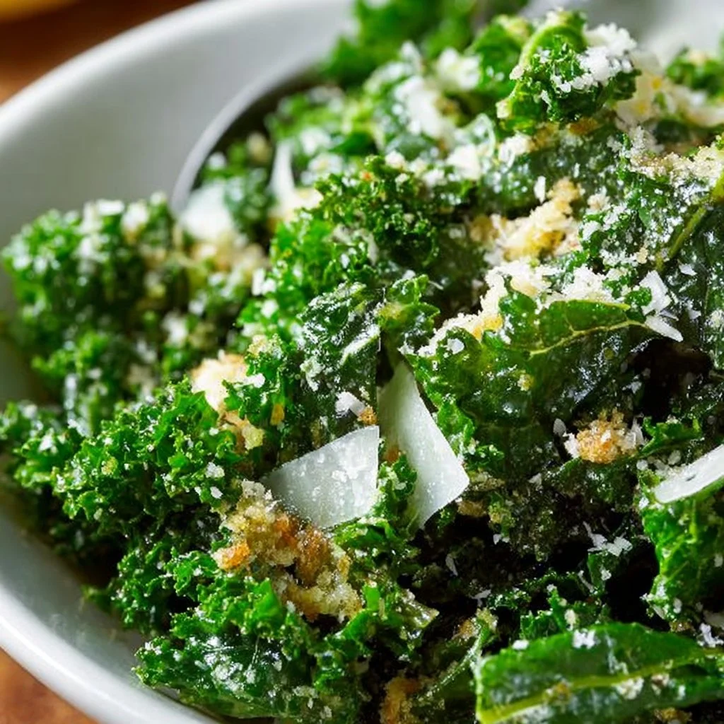 Delicious Lemon Parmesan Kale Salad with fresh ingredients and vibrant colors