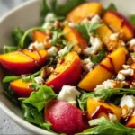 Delicious Millionaire Peach Salad with fresh peaches and colorful ingredients