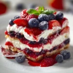No Bake Summer Berry Lasagna with fresh berries and creamy layers