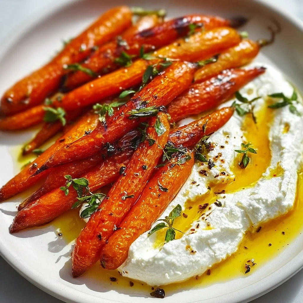Plate of perfectly roasted carrots seasoned and ready to serve