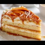 Delicious salted caramel cake topped with caramel drizzle and sea salt.