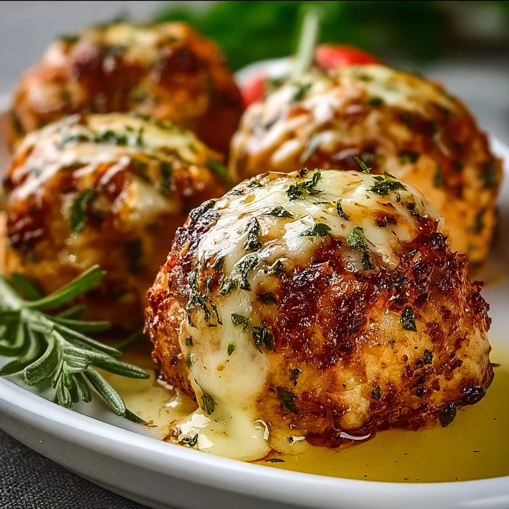 Savory chicken bombs stuffed with flavorful ingredients ready to be served